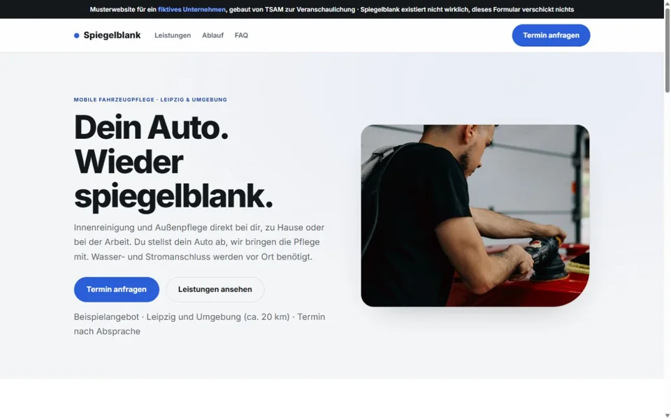 Website-Vorschau: Spiegelblank